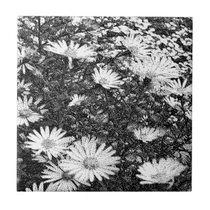 Azulejo De Cerâmica arte em pixéis preto e branco