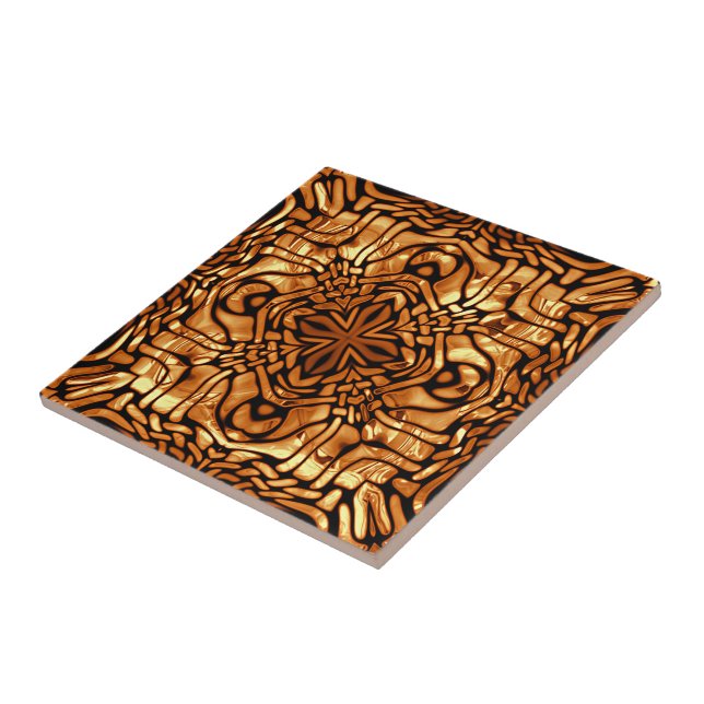 Azulejo De Cerâmica Arte étnica queimada Sienna Terracotta Brown (Lateral)
