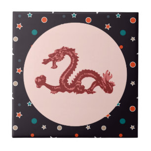 Azulejo De Cerâmica Arte Fantasia Padrão Estrela Dragão Chinês