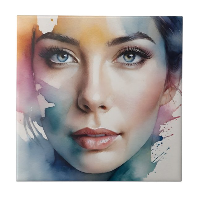 Azulejo De Cerâmica Arte feminina de exposição dupla (Frente)