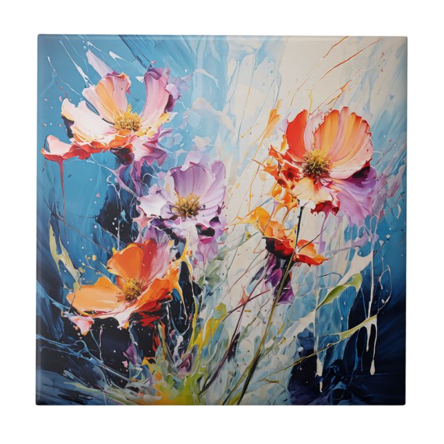 Azulejo De Cerâmica Arte Floral (Frente)