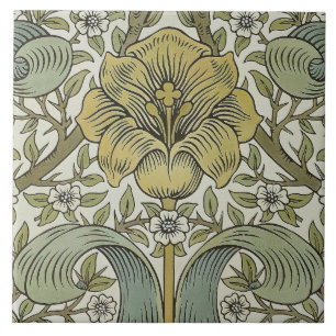 Azulejo De Cerâmica Arte Floral Amarela da Moita de Primavera de Willi