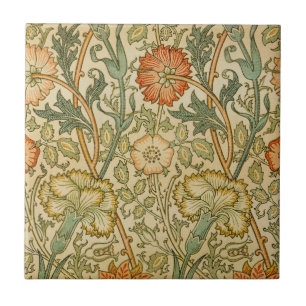 Azulejo De Cerâmica Arte Floral de Fronteira de Rosa Rosa de William M