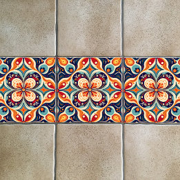 Azulejo De Cerâmica Arte floral mexicana revisitada