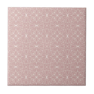 Azulejo De Cerâmica Arte Floral Rosa Dusty