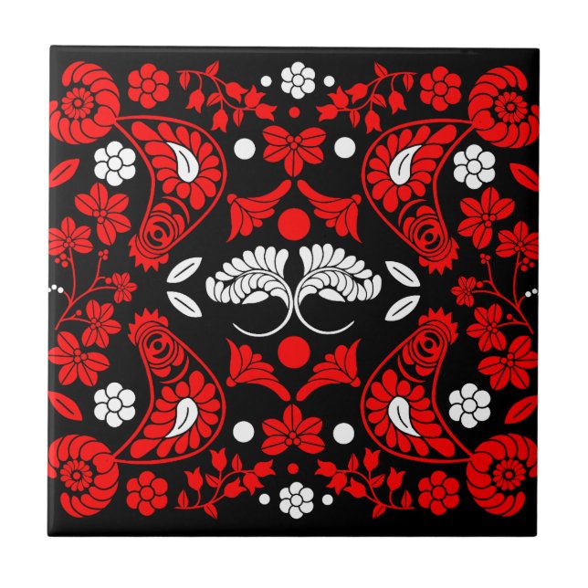 Azulejo De Cerâmica Arte Folclórica de Países Eslovacos (Frente)