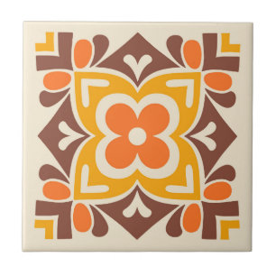 Azulejo De Cerâmica Arte Folclórica em Flor