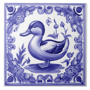 Azulejo De Cerâmica Arte Foliar Europeia e Pato Branco