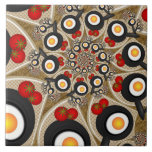 Azulejo De Cerâmica Arte fractal de brunch engraçado, tomates, ovos<br><div class="desc">Panelas engraçadas e mais.
Design para azulejo de cerâmica e mais.</div>