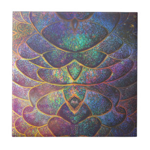Azulejo De Cerâmica Arte Fractal Legal do Dragão Abstrato Whimsical