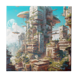 Azulejo De Cerâmica Arte Futurística de Ficção Cientifica