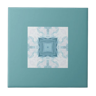 Azulejo De Cerâmica Arte geométrica de Turquoise aquamarine