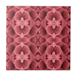 Azulejo De Cerâmica Arte geométrica profunda rosa-rosa