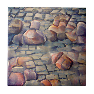 Azulejo De Cerâmica Arte gráfica das ruas de Cobblestone