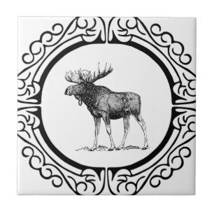 Azulejo De Cerâmica arte grande dos alces do touro