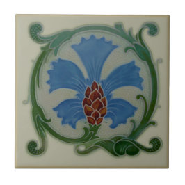 Azulejo De Cerâmica Arte Incomum Nouveau Corn Irmãos Repro Floral Anti