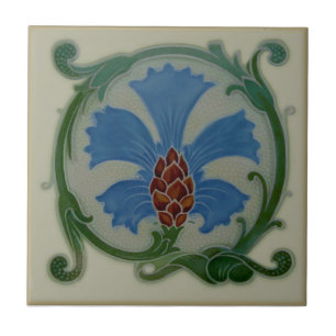 Azulejo De Cerâmica Arte Incomum Nouveau Corn Irmãos Repro Floral Anti