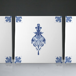 Azulejo De Cerâmica Arte Inicial Nouveau Criaturas Azuis Delft Neerlan