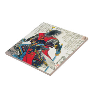 Azulejo De Cerâmica Arte japonesa clássica oriental legal do guerreir