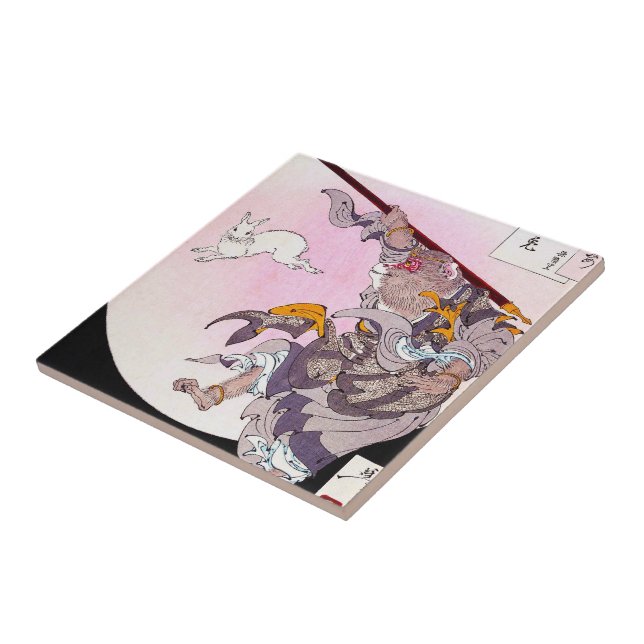 Azulejo De Cerâmica Arte japonesa oriental legal do deus do macaco (Lateral)