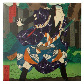 Azulejo De Cerâmica Arte japonesa - um samurai que veste o quimono