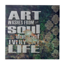 Azulejo De Cerâmica Arte Lava a Arte Digital do Pássaro da Alma