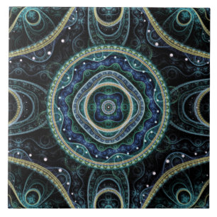 Azulejo De Cerâmica Arte Mística do Grande Real Julian Fractal Mandal