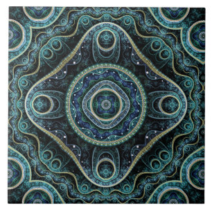 Azulejo De Cerâmica Arte Mística do Grande Real Julian Fractal Mandala