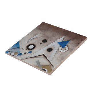 Azulejo De Cerâmica Arte moderna abstrata do meio século da pintura de