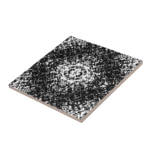 Azulejo De Cerâmica Arte Moderna Abstrata Hipnótica Preto e Branco