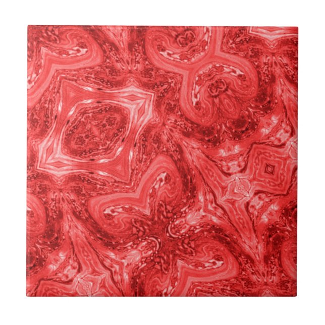 Azulejo De Cerâmica Arte moderna abstrato vermelha escarlatada (Frente)