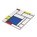 Azulejo De Cerâmica Arte Moderna De Stijl Geométrica Minimalista Mondr<br><div class="desc">Designo de Arte Moderna Minimalista De Stijl de Mondrian em Blocos de Cores Vermelho,  Azul,  Amarelo e Branco.</div>