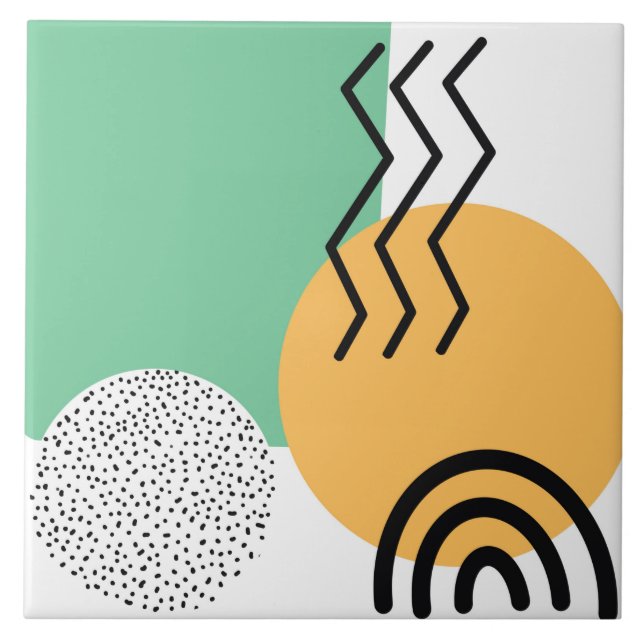 Azulejo De Cerâmica Arte Moderna do meio século  (Frente)