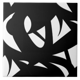 Azulejo De Cerâmica Arte Moderna Incrível Preto e Branco