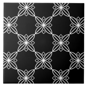 Azulejo De Cerâmica Arte moderna preto e branco Deco Trivet