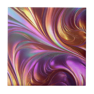Azulejo De Cerâmica Arte Moderna Redemoinho Abstrato Vibrante Roxo Dou