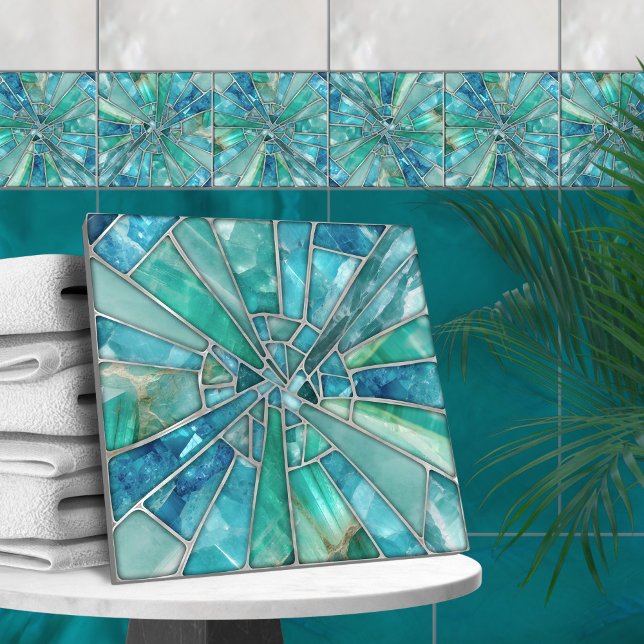 Azulejo De Cerâmica Arte Mosaica - Aquamarine (Criador carregado)