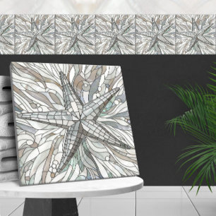 Azulejo De Cerâmica Arte mosaica de Starfish - Mãe da pérola