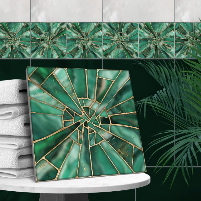 Azulejo De Cerâmica Arte Mosaica - Dreamy Malachite (Criador carregado)