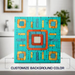 Azulejo De Cerâmica Arte Mosaica Tribal Colorida<br><div class="desc">Arte Mosaica Tribal Colorida Personalize a cor de fundo para ajustado da sua decoração.</div>