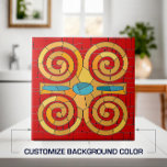 Azulejo De Cerâmica Arte Mosaica Tribal Colorida<br><div class="desc">Arte Mosaica Tribal Colorida Personalize a cor de fundo para ajustado da sua decoração.</div>