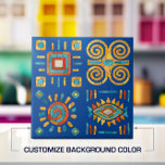 Azulejo De Cerâmica Arte Mosaica Tribal Colorida<br><div class="desc">Arte Mosaica Tribal Colorida Personalize a cor de fundo para ajustado da sua decoração.</div>
