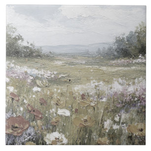 Azulejo De Cerâmica Arte Neutra de Paisagem Abstrata de Casa de Campo 