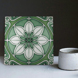 Azulejo De Cerâmica Arte Nouveau de Decor Azul Verde Nouveau Backsplas