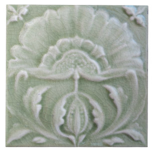 Azulejo De Cerâmica Arte nouveau - flor de acabamento