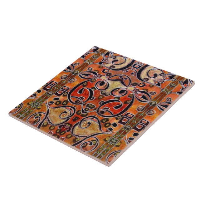 Azulejo De Cerâmica Arte Nouveau (pintura) (Lateral)