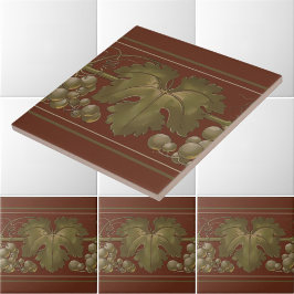 Azulejo De Cerâmica Arte Nouveau Uvas sobre o Padrão de Amizade da Uva