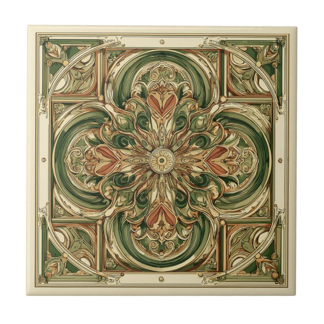 Azulejo De Cerâmica Arte Nova Alta (Frente)