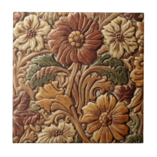 Azulejo De Cerâmica Arte Nova Antiga Decoração Majólica Floral Artesan