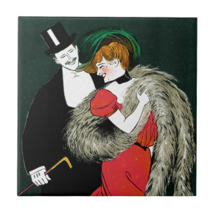 Azulejo De Cerâmica Arte Nova Antiga, Moda Italiana Amor Romance